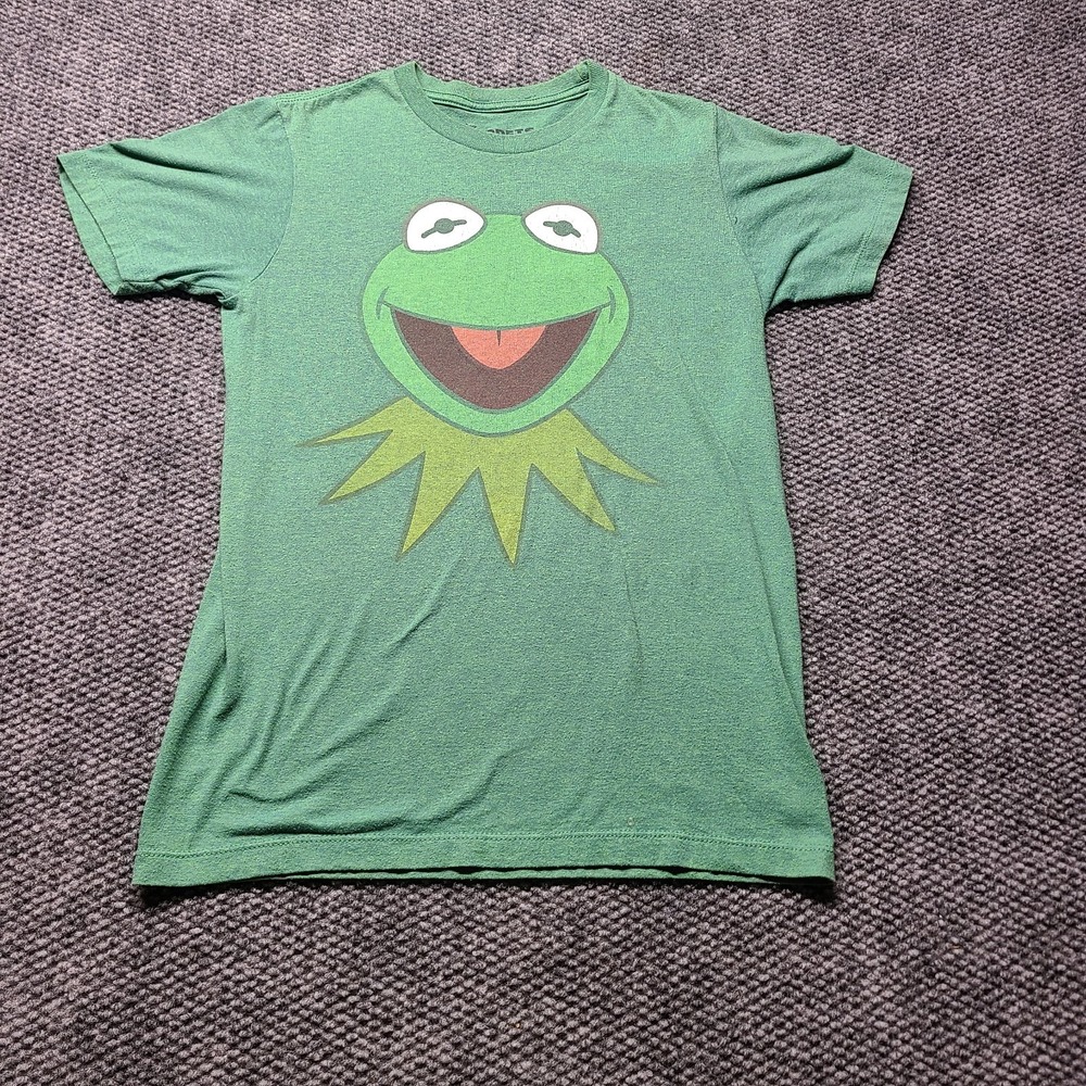 Disney T-Shirt Womens Small Green The Muppets Kermit The Frog Face Graphic Print